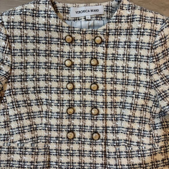 Veronica Beard Bentley Check Tweed Crop Jacket - Picture 5 of 9